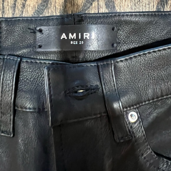**SOLD** NEW Amiri Genuine Leather Contrast Skinny Jeans Aged Black/Black 25 - Picture 13 of 17